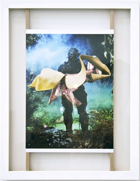 Schwebende (Floating) | An inkjet print of a picture of an oversized swamp, floating in the arms of 